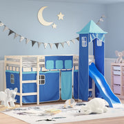 Hoogslaper gordijnen met toren polyester blauw