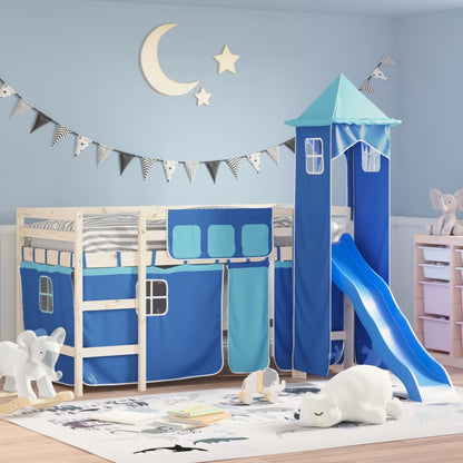 Gordijnen Voor Hoogslaper Met Toren Polyester Blauw