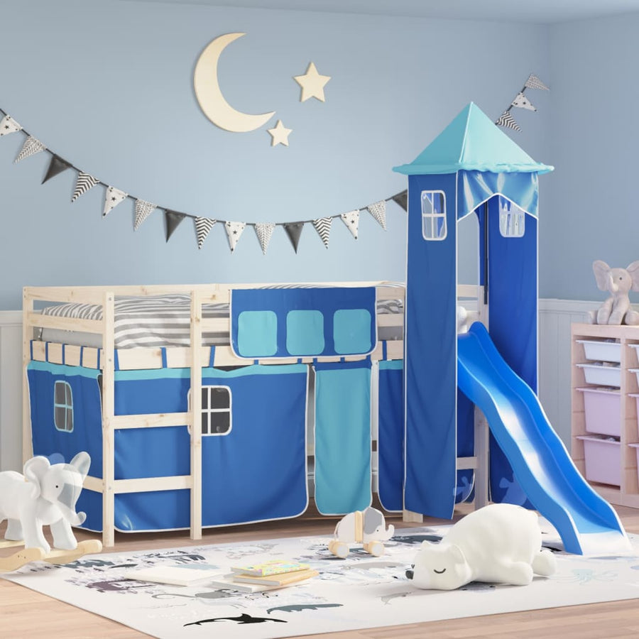 Gordijnen Voor Hoogslaper Met Toren Polyester Blauw