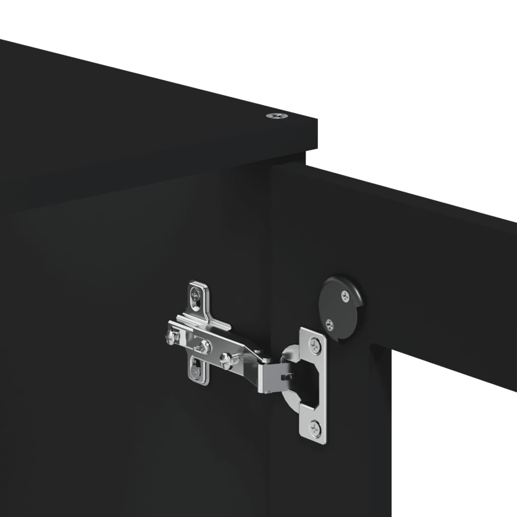 Hoge Kast Viken 80X40X200 Cm Massief Grenenhout Zwart