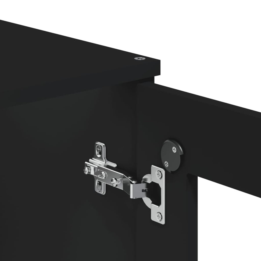 Hoge Kast Viken 80X40X200 Cm Massief Grenenhout Zwart