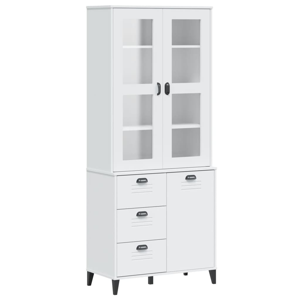 Hoge Kast Viken 80X40X190 Cm Massief Grenenhout Wit