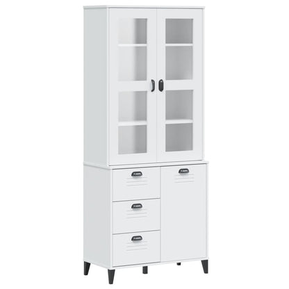 Hoge Kast Viken 80X40X190 Cm Massief Grenenhout Wit