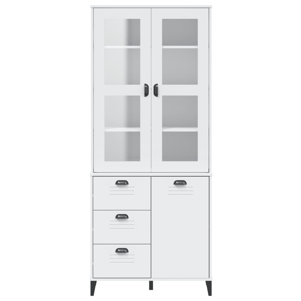 Hoge Kast Viken 80X40X190 Cm Massief Grenenhout Wit