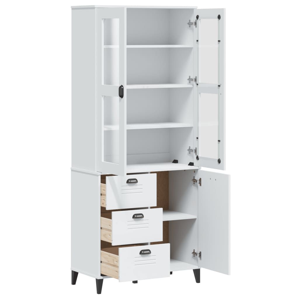 Hoge Kast Viken 80X40X190 Cm Massief Grenenhout Wit