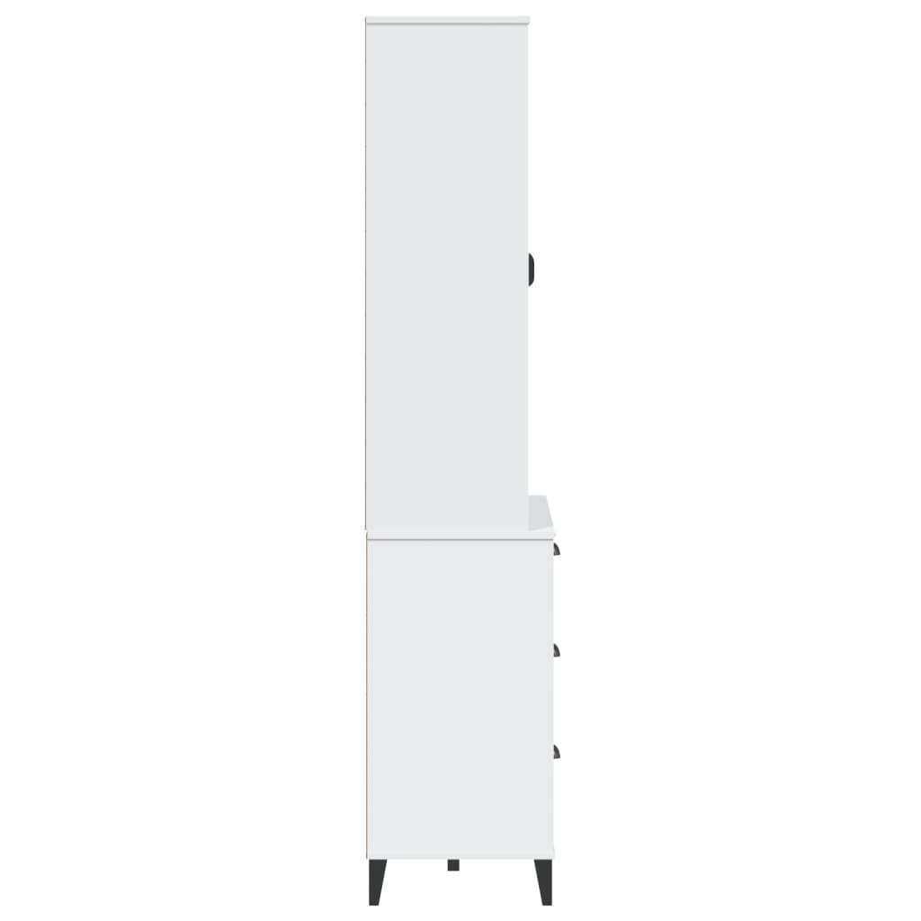 Hoge Kast Viken 80X40X190 Cm Massief Grenenhout Wit