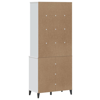 Hoge Kast Viken 80X40X190 Cm Massief Grenenhout Wit