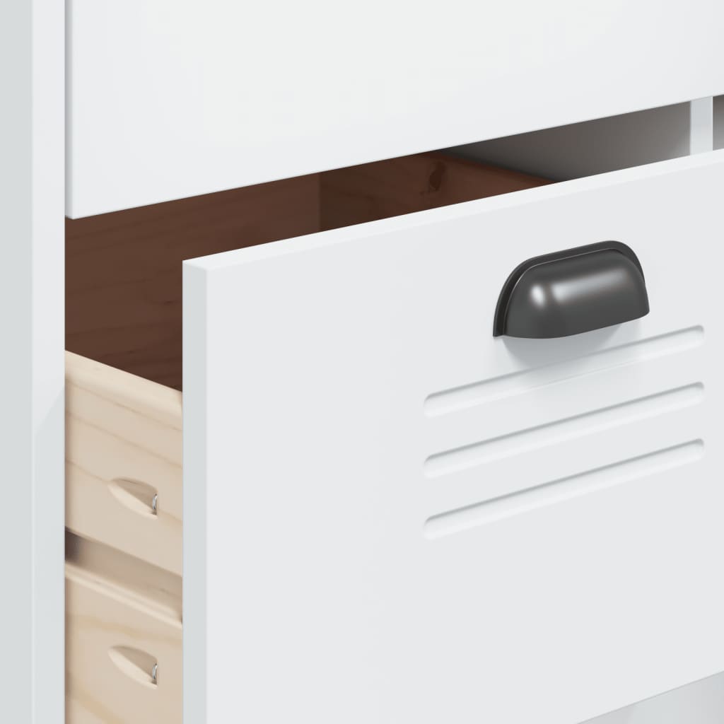 Hoge Kast Viken 80X40X190 Cm Massief Grenenhout Wit