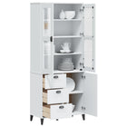 Hoge kast 80x40x190 cm massief grenenhout wit