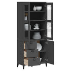 Hoge kast grenenhout 80x40x190 cm antracietgrijs