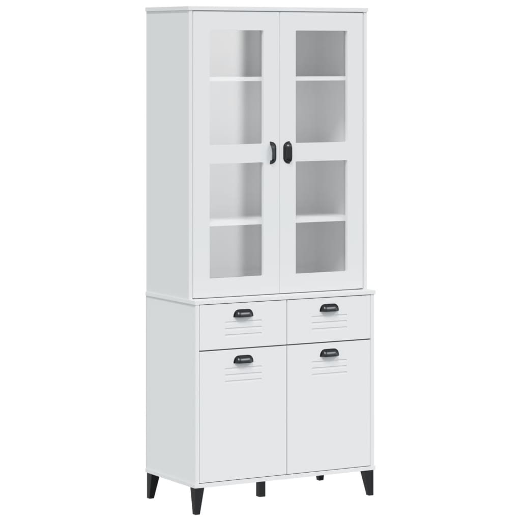 Hoge Kast Viken 80X40X190 Cm Massief Grenenhout Wit