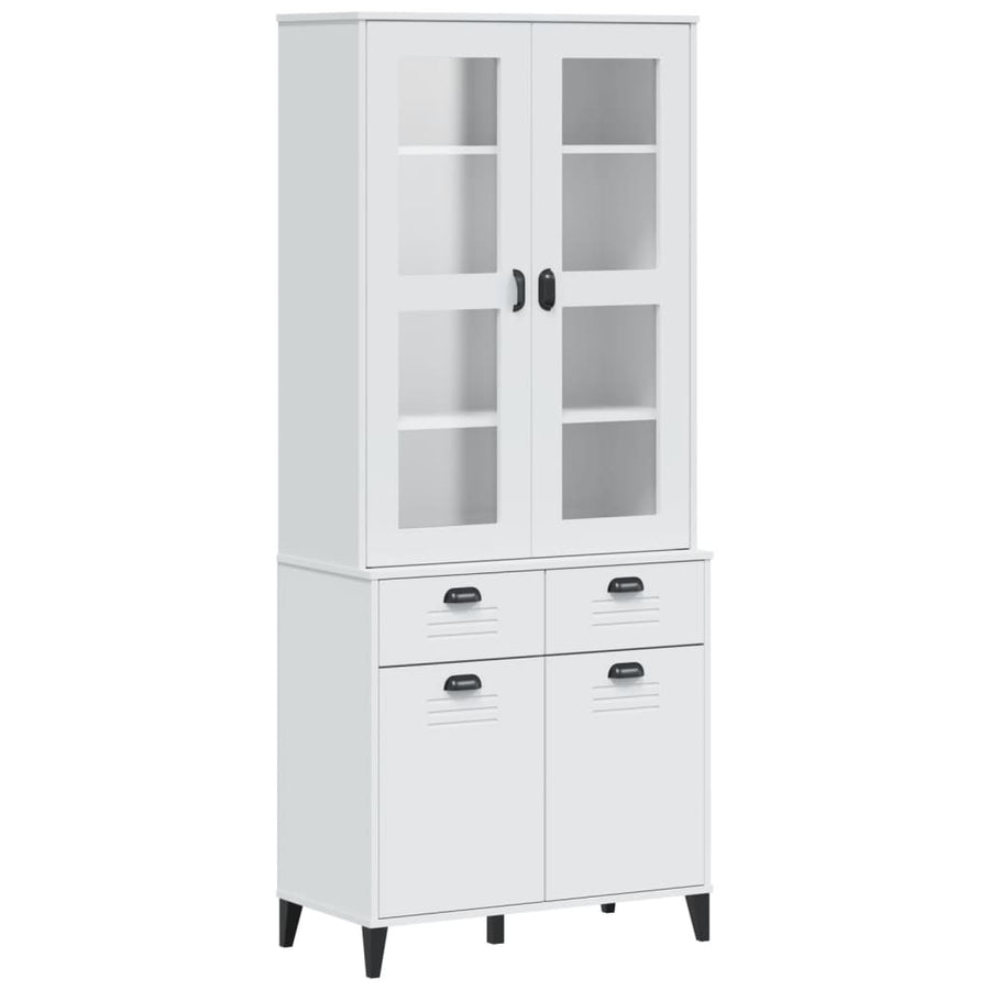 Hoge Kast Viken 80X40X190 Cm Massief Grenenhout Wit
