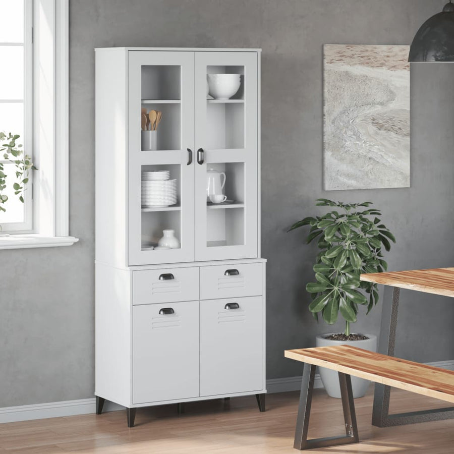 Hoge Kast Viken 80X40X190 Cm Massief Grenenhout Wit