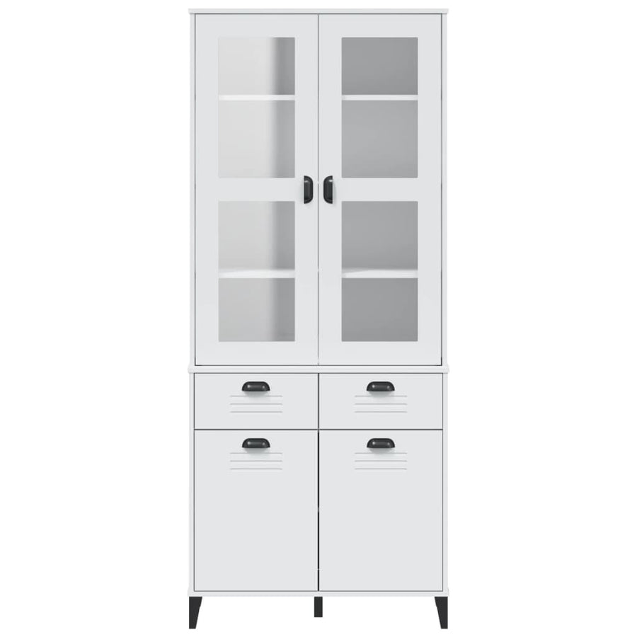 Hoge Kast Viken 80X40X190 Cm Massief Grenenhout Wit
