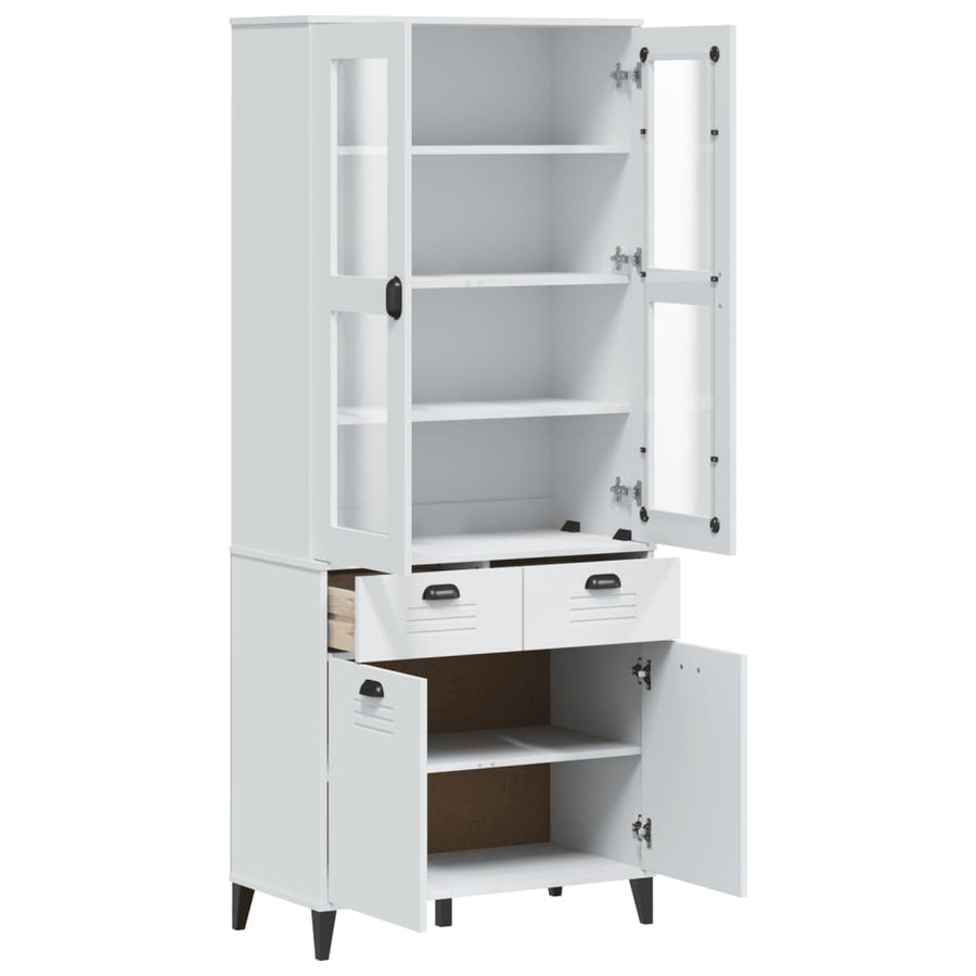 Hoge Kast Viken 80X40X190 Cm Massief Grenenhout Wit