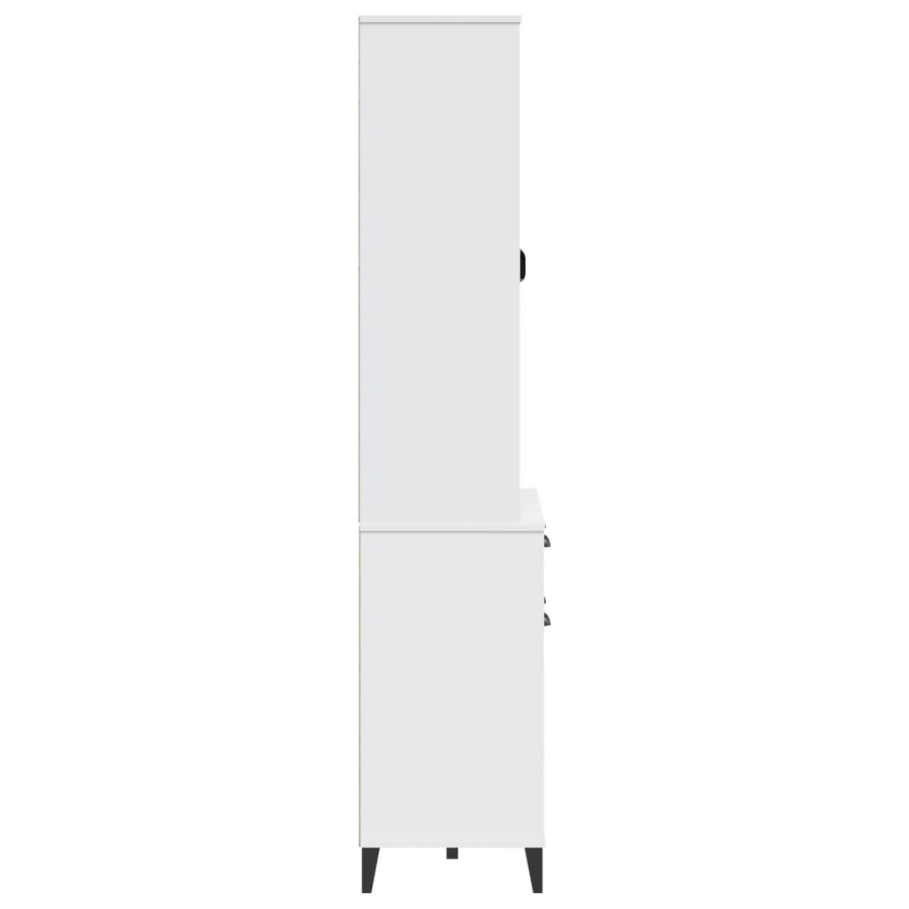 Hoge Kast Viken 80X40X190 Cm Massief Grenenhout Wit