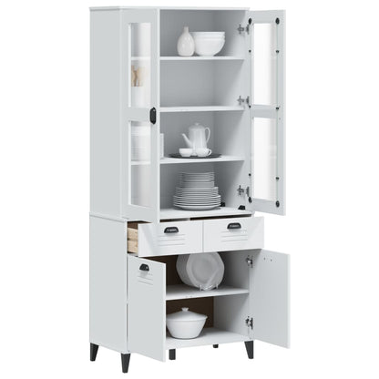 Hoge Kast Viken 80X40X190 Cm Massief Grenenhout Wit