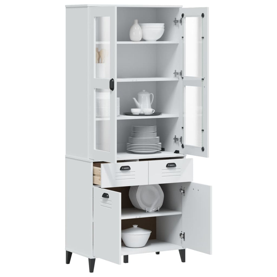 Hoge Kast Viken 80X40X190 Cm Massief Grenenhout Wit