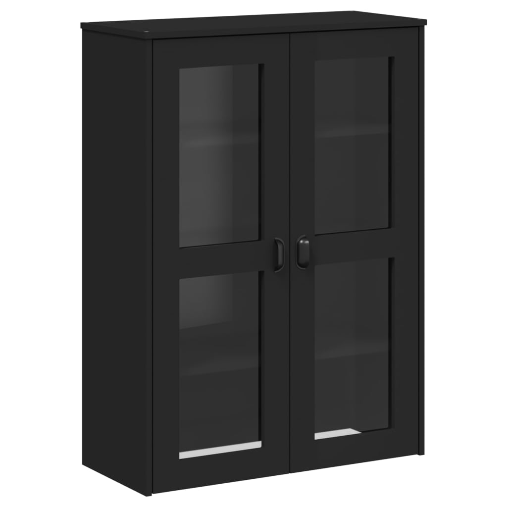 Hoge Kast Viken 80X40X190 Cm Massief Grenenhout Zwart