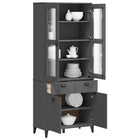 Hoge kast 80x40x190 cm massief grenenhout antracietgrijs