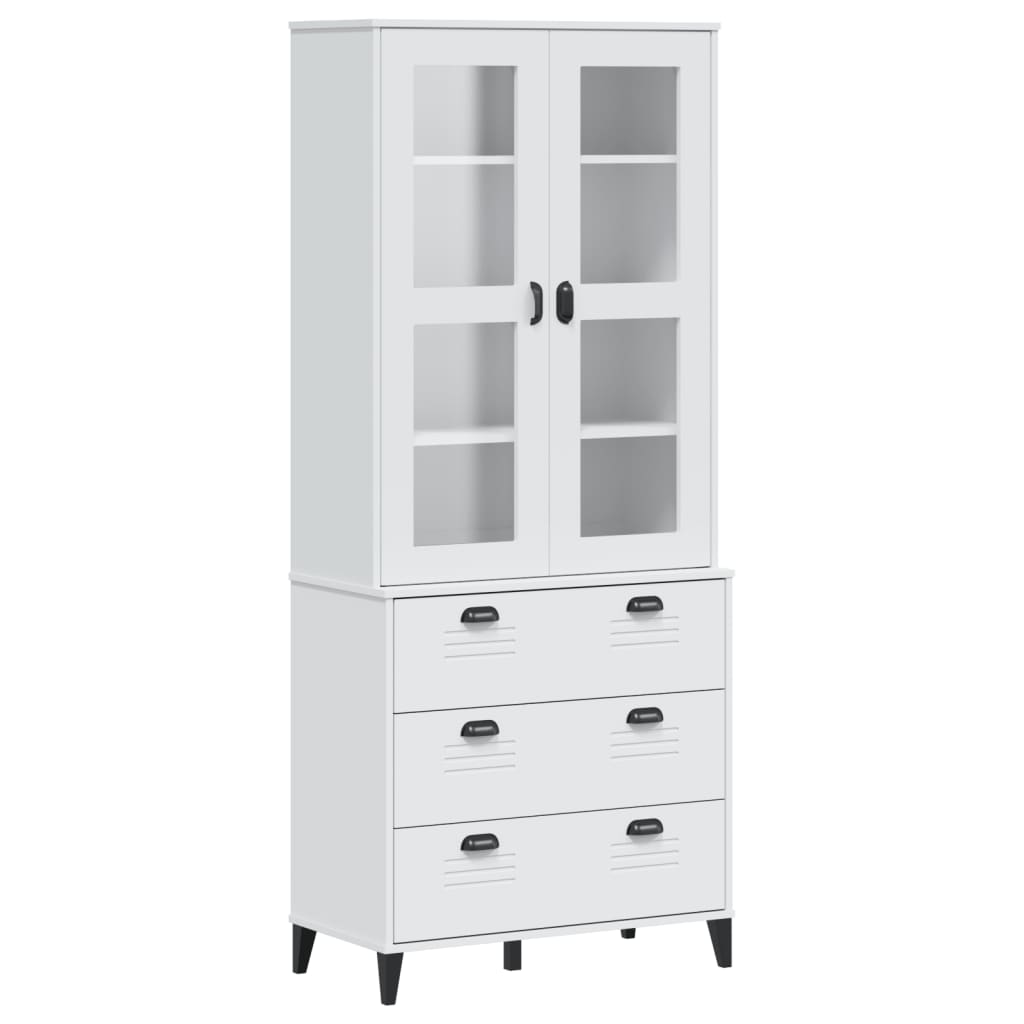 Hoge Kast Viken 80X40X190 Cm Massief Grenenhout Wit