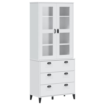 Hoge Kast Viken 80X40X190 Cm Massief Grenenhout Wit