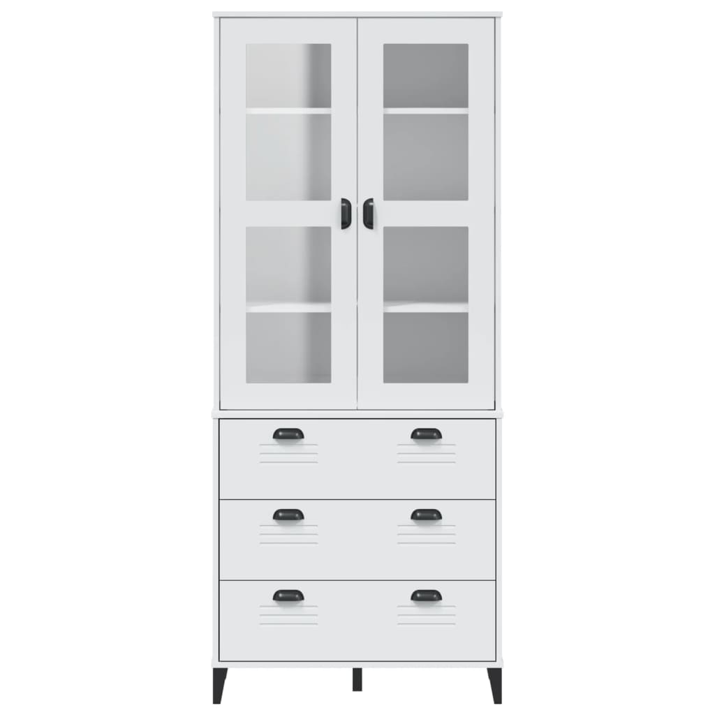 Hoge Kast Viken 80X40X190 Cm Massief Grenenhout Wit