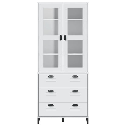 Hoge Kast Viken 80X40X190 Cm Massief Grenenhout Wit