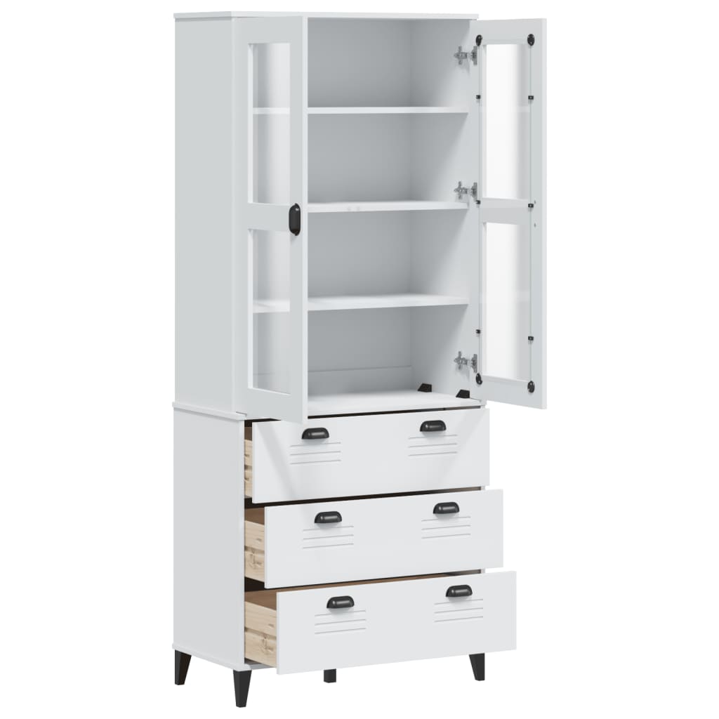 Hoge Kast Viken 80X40X190 Cm Massief Grenenhout Wit