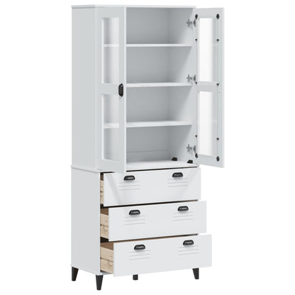 Hoge Kast Viken 80X40X190 Cm Massief Grenenhout Wit