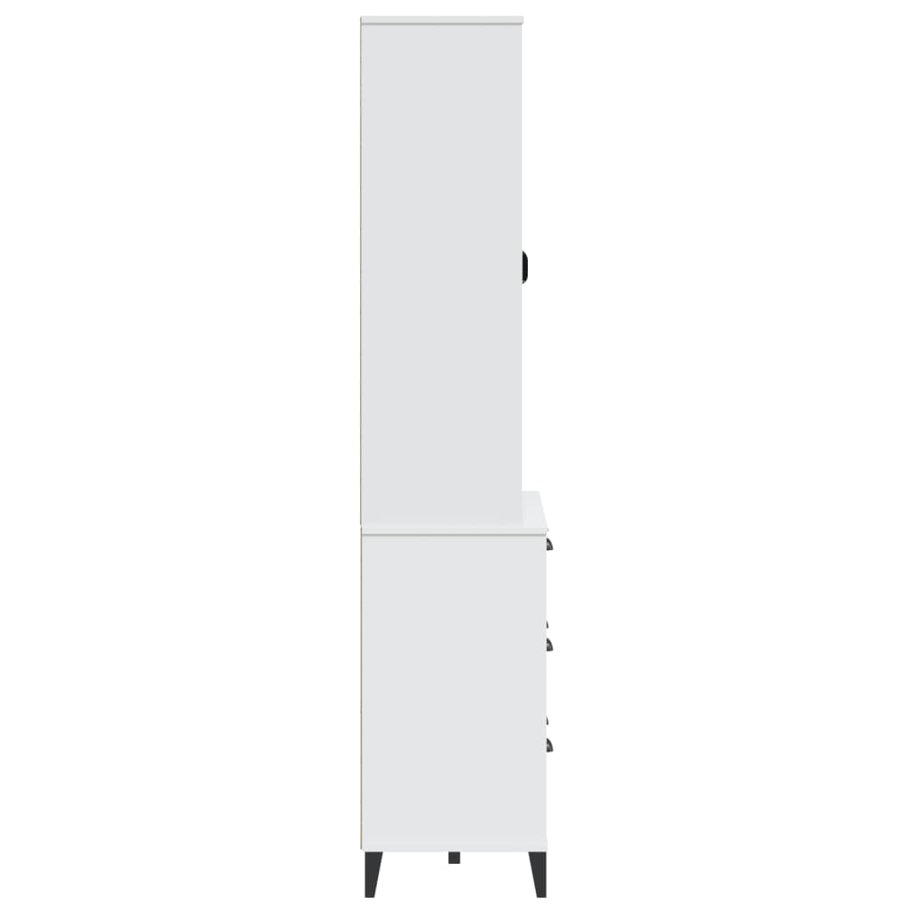 Hoge Kast Viken 80X40X190 Cm Massief Grenenhout Wit