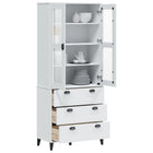 Hoge kast 80x40x190 cm massief grenenhout wit