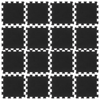 Rubbertegels 16 St 16 Mm 30X30 Cm Zwart