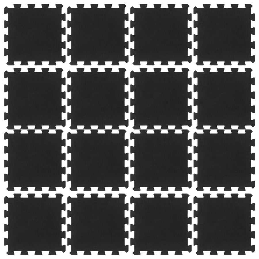 Rubbertegels 16 St 16 Mm 30X30 Cm Zwart