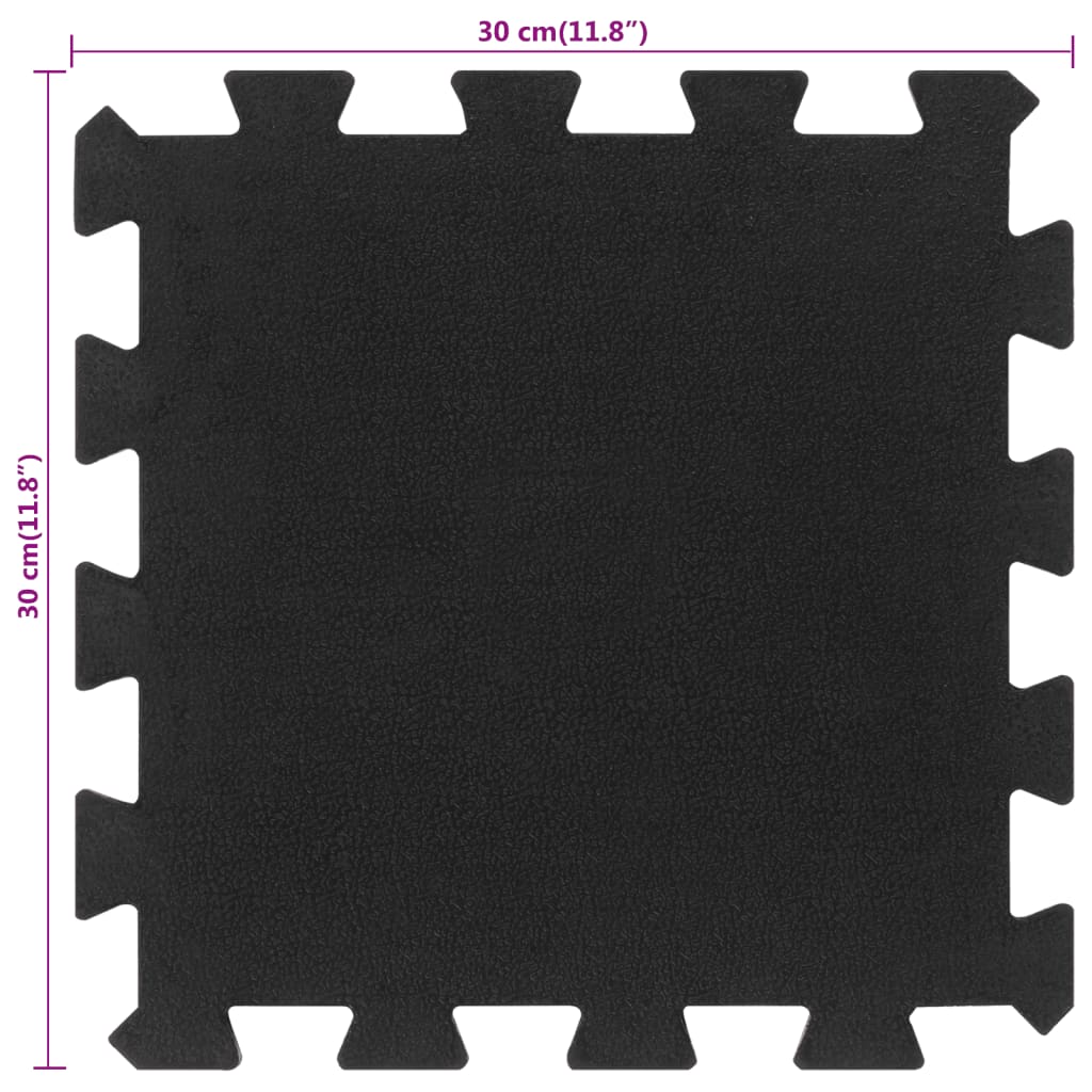 Rubbertegels 16 St 16 Mm 30X30 Cm Zwart