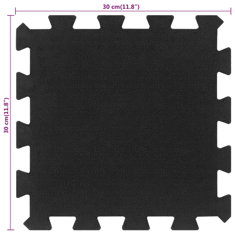 Rubbertegels 16 St 16 Mm 30X30 Cm Zwart