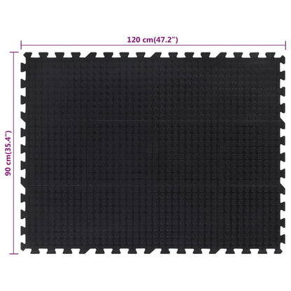 Rubbertegel 12 Mm 90X120 Cm Zwart