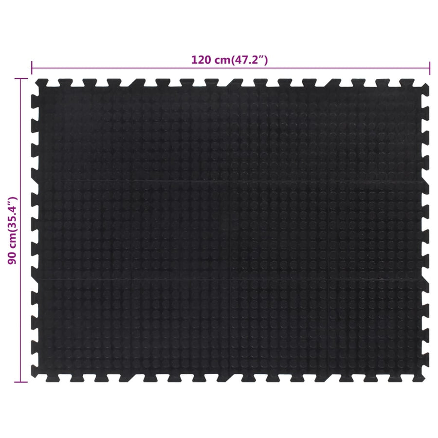 Rubbertegel 12 Mm 90X120 Cm Zwart