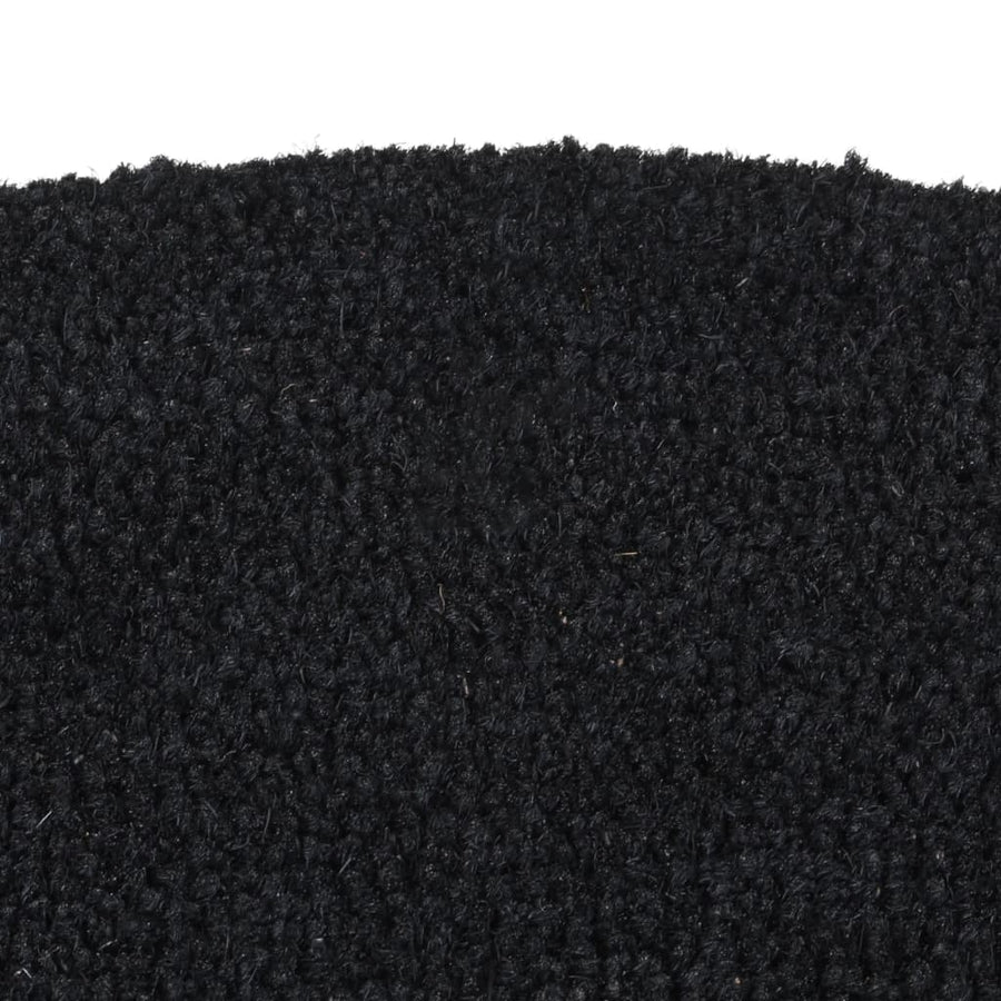Deurmat halfrond 40x60 cm getufte kokosvezel zwarty