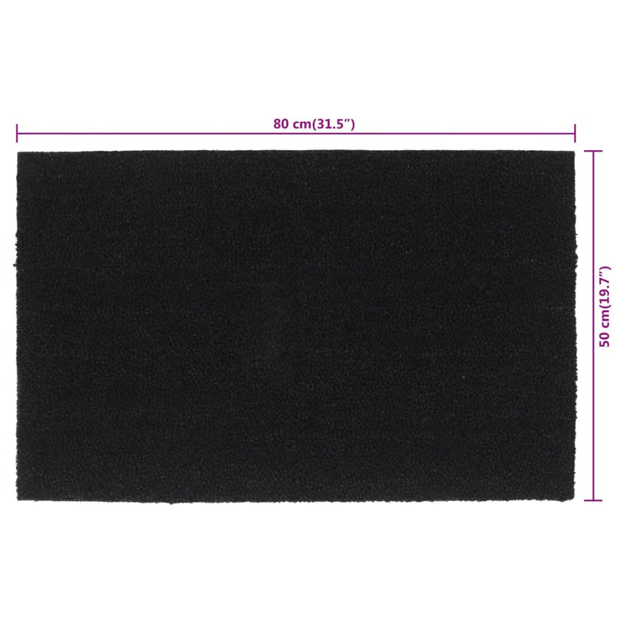 Deurmat 50X80 Cm Getufte Kokosvezel Zwart