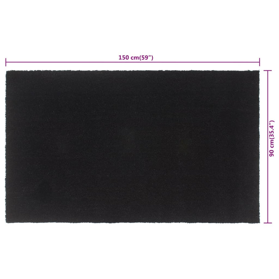 Deurmat 90X150 Cm Getufte Kokosvezel Zwart