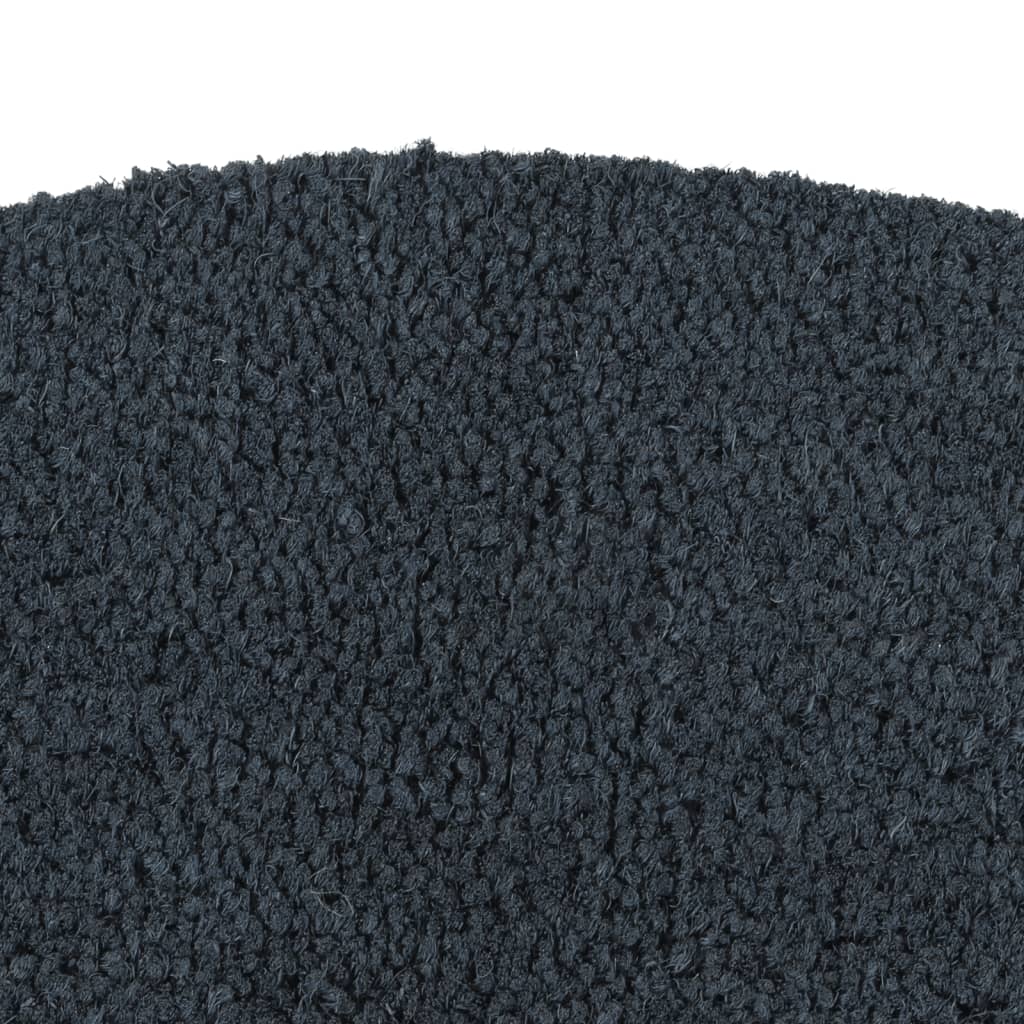 Deurmat Halfrond 40X60 Cm Getufte Kokosvezel Donkergrijs