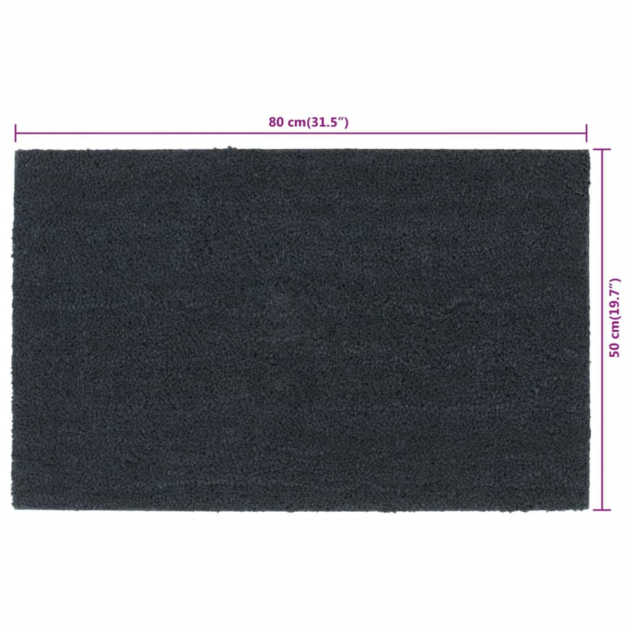 Deurmat 50x80 cm getufte kokosvezel donkergrijs