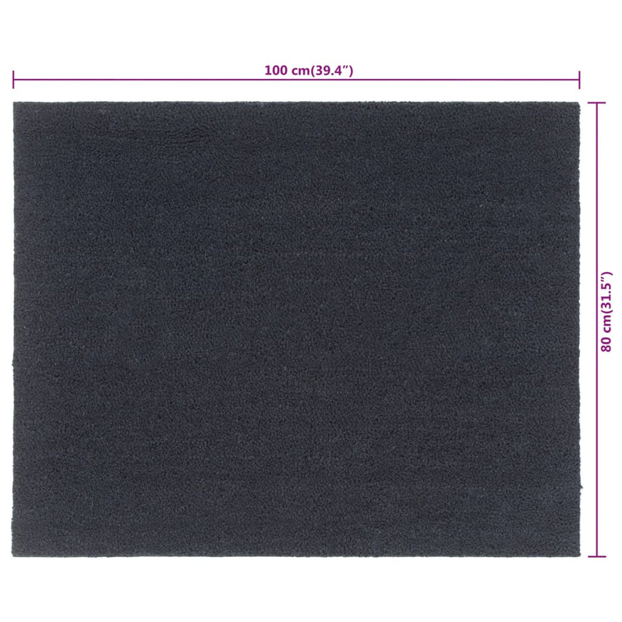 Deurmat 80x100 cm getufte kokosvezel donkergrijs