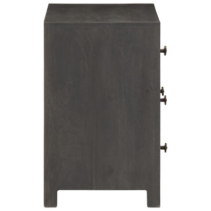 Dressoir 75x35x55 cm massief mangohout grijs en wit