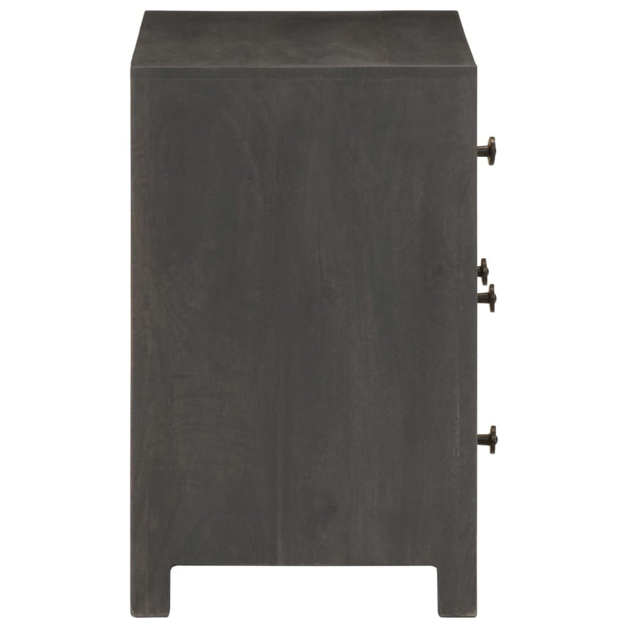Dressoir 75x35x55 cm massief mangohout grijs en wit