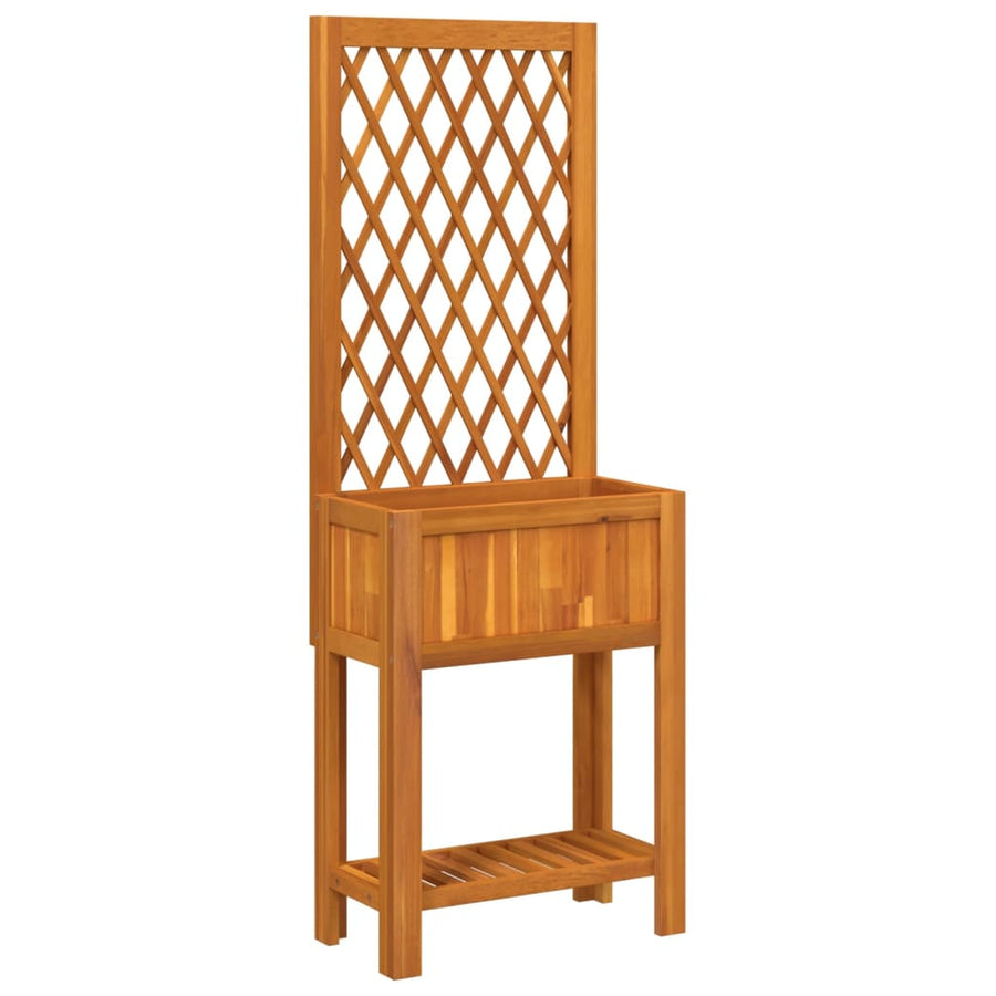 Plantenbak Met Latwerk En Schap 55X29,5X152 Cm Acaciahout 55 x 29.5 x 152 cm