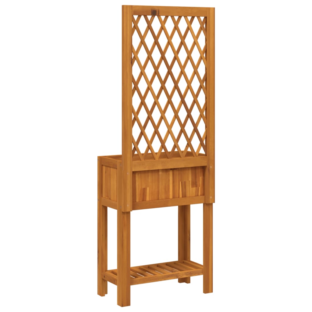 Plantenbak Met Latwerk En Schap 55X29,5X152 Cm Acaciahout 55 x 29.5 x 152 cm