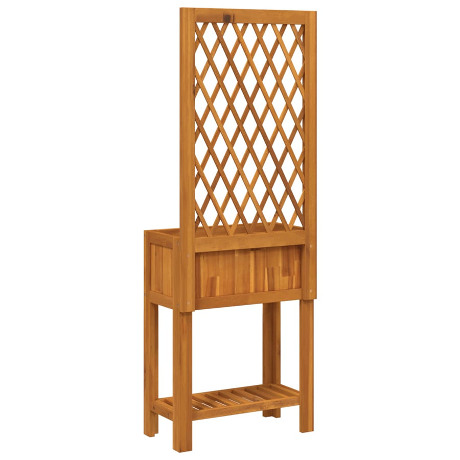 Plantenbak Met Latwerk En Schap 55X29,5X152 Cm Acaciahout 55 x 29.5 x 152 cm