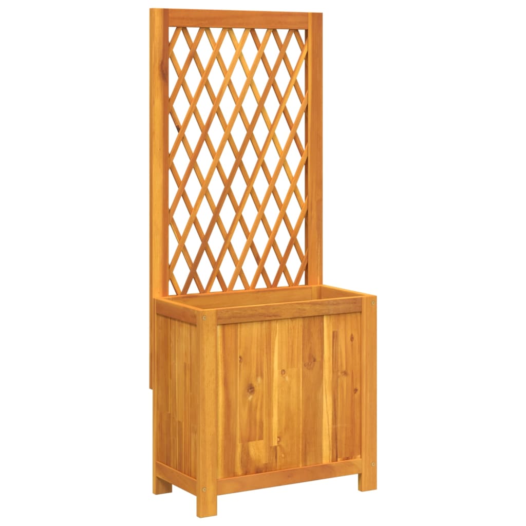 Plantenbak met latwerk 55x29,5x132 cm massief acaciahout
